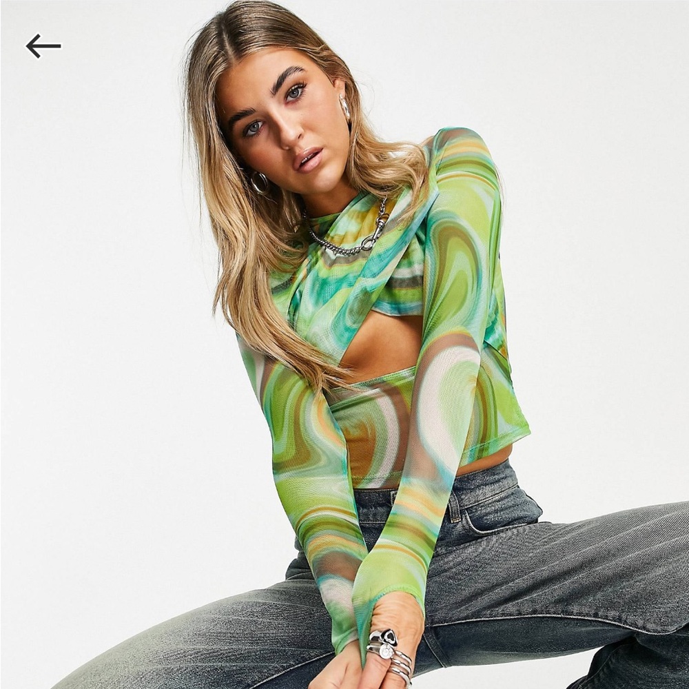 ASOS Green Mesh Top